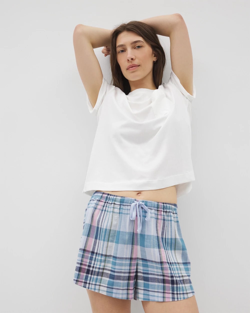 Printed Pajama Short - VILLA PLAID OCEAN AIR | Soma Women