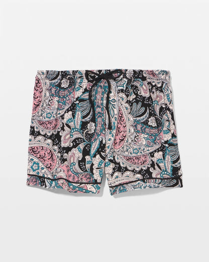 Relaxed Piped Pajama Short - REGAL PAISLEY BLACK | Soma Women