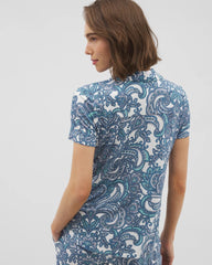 Short Sleeve Notch Collar Pajama Top - SHOW OFF PAISLEY COCONUT | Soma Women