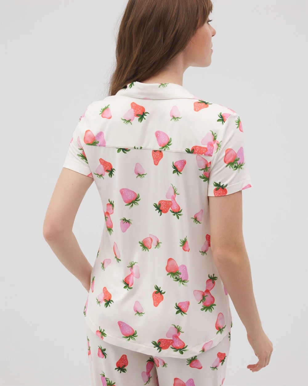 Short Sleeve Notch Collar Pajama Top - BERRY BEST CHAMPAGNE | Soma Women