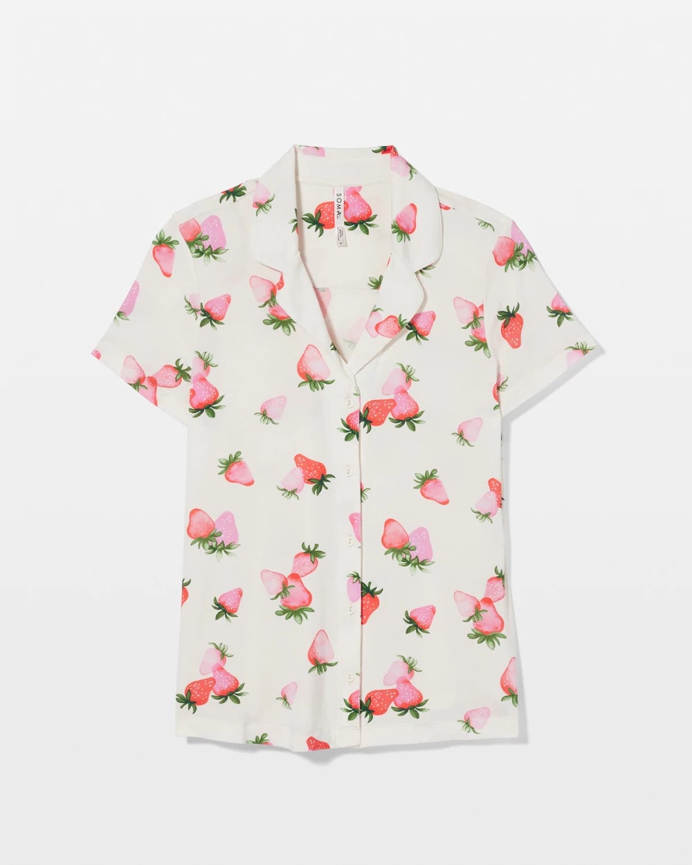 Short Sleeve Notch Collar Pajama Top - BERRY BEST CHAMPAGNE | Soma Women