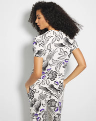 Short Sleeve Notch Collar Pajama Top - FLY BY NIGHT CHMPGNE DRMS | Soma Women