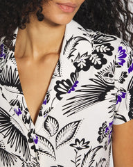 Short Sleeve Notch Collar Pajama Top - FLY BY NIGHT CHMPGNE DRMS | Soma Women