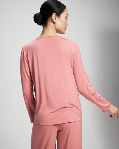 Lace Long Sleeve Pajama Top - ANTIQUE PINK | Soma Women