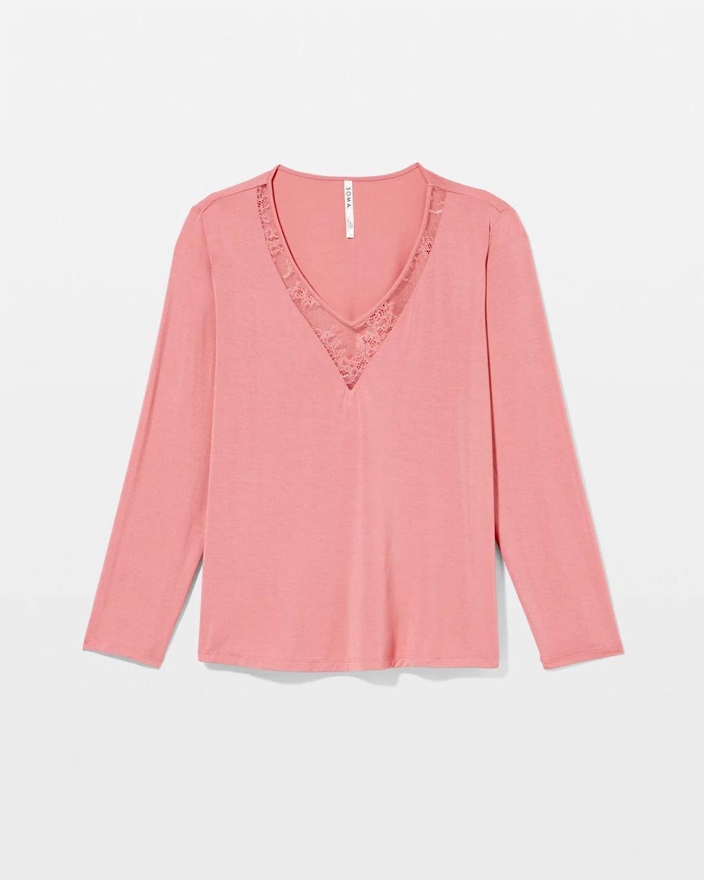 Lace Long Sleeve Pajama Top - ANTIQUE PINK | Soma Women