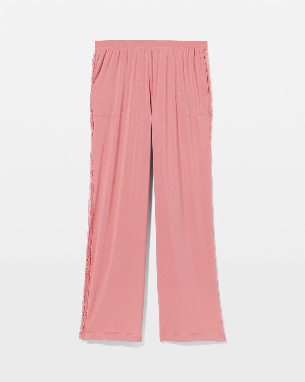 Lace Relaxed Wide Leg Pajama Pant - ANTIQUE PINK | Soma Women