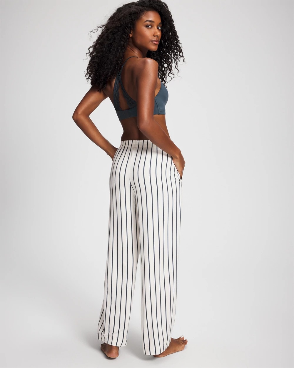 Printed Pajama Pant - UNWIND STRIPE CHAMPAGNE | Soma Women