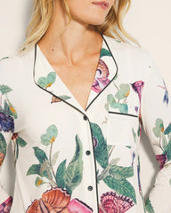 Piped Long-Sleeve Notch Pajama Top - WINGED WONDERS DRAMA CHMP | Soma Women