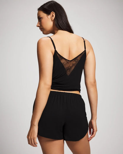 Lace Relaxed Pajama Short - BLACK | Soma Women