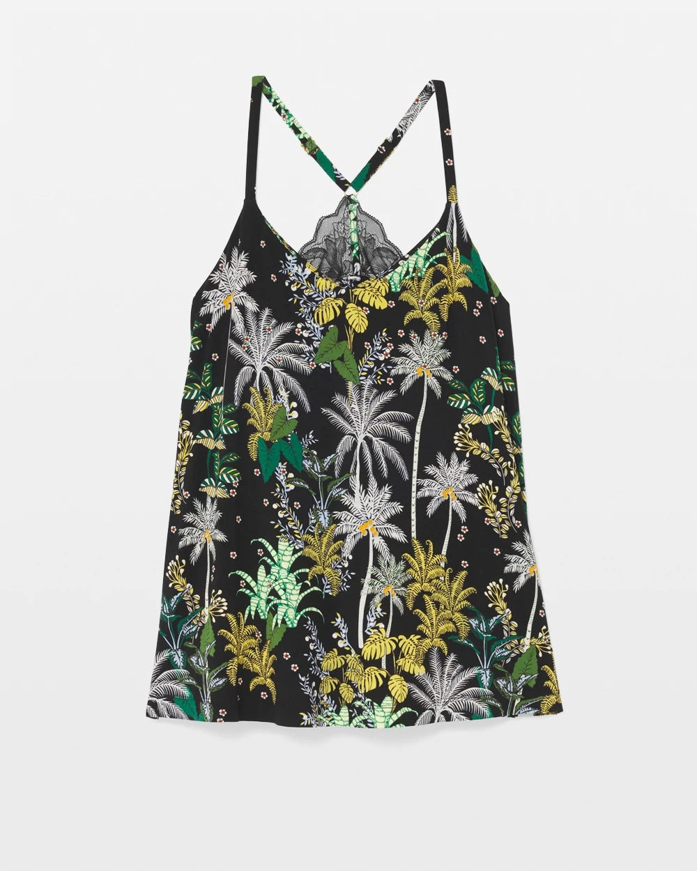 Lace Pajama Cami - OASIS PALMS BLACK/WS | Soma Women