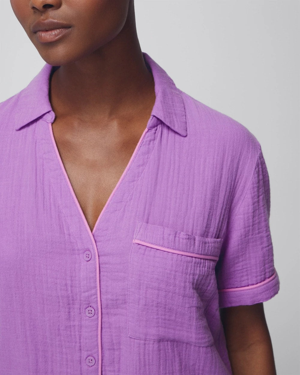 Short-Sleeve Pajama Top - AMETHYST ORCHID | Soma Women