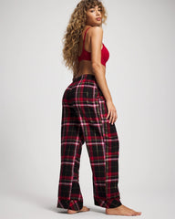 Velvet Piped Relaxed Pajama Pant - MAD FOR PLAID BLACK | Soma Women