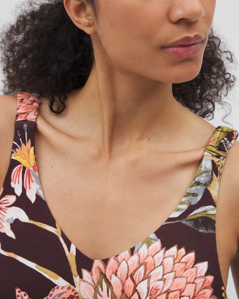 Shirred Strap Chemise - PARROT-DISO PLUME G PLUM | Soma Women