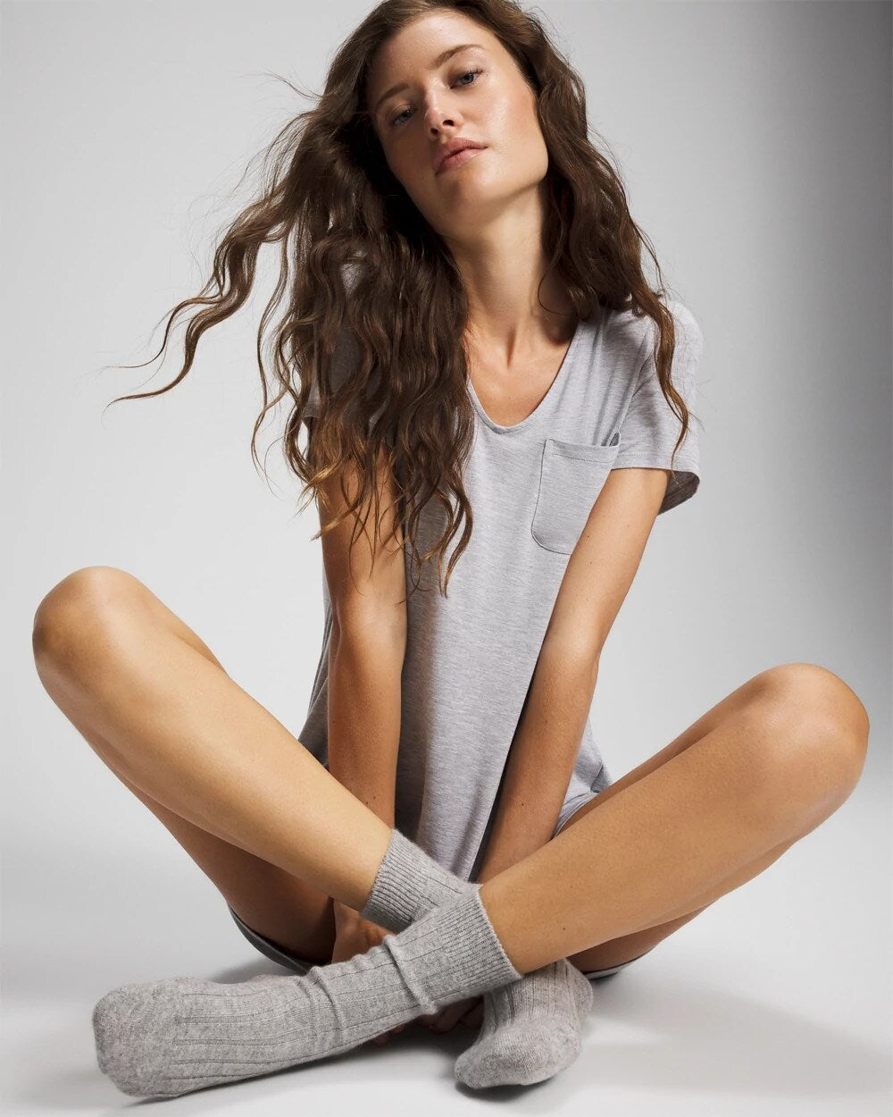 Short-Sleeve Sleepshirt - HEATHER OPAL GRAY | Soma Women
