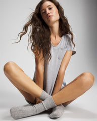 Short-Sleeve Sleepshirt - HEATHER OPAL GRAY | Soma Women