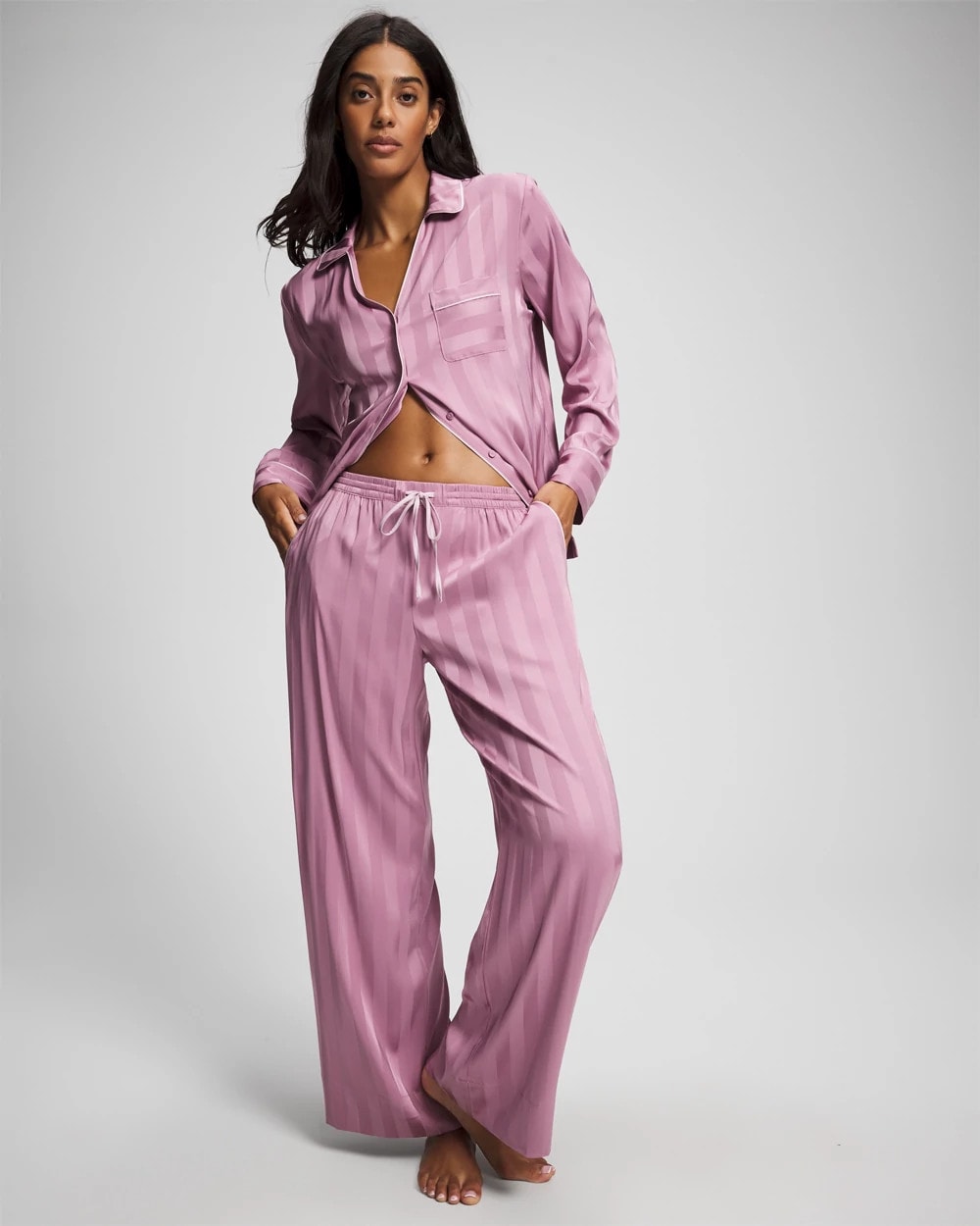 Shadow Stripe Pajama Pant - LILAC WINE | Soma Women