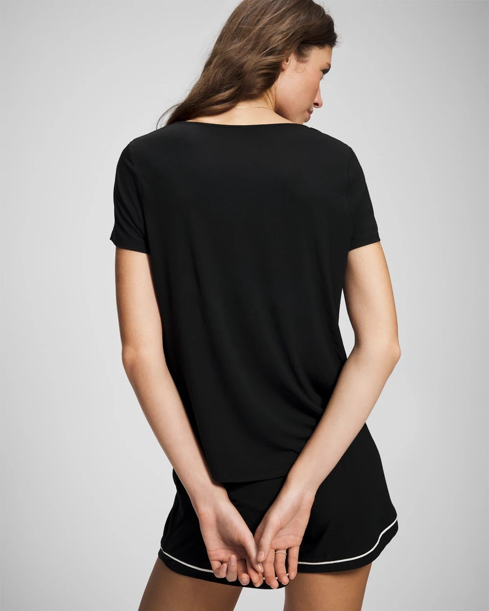 Short Sleeve Pajama Tee - BLACK | Soma Women
