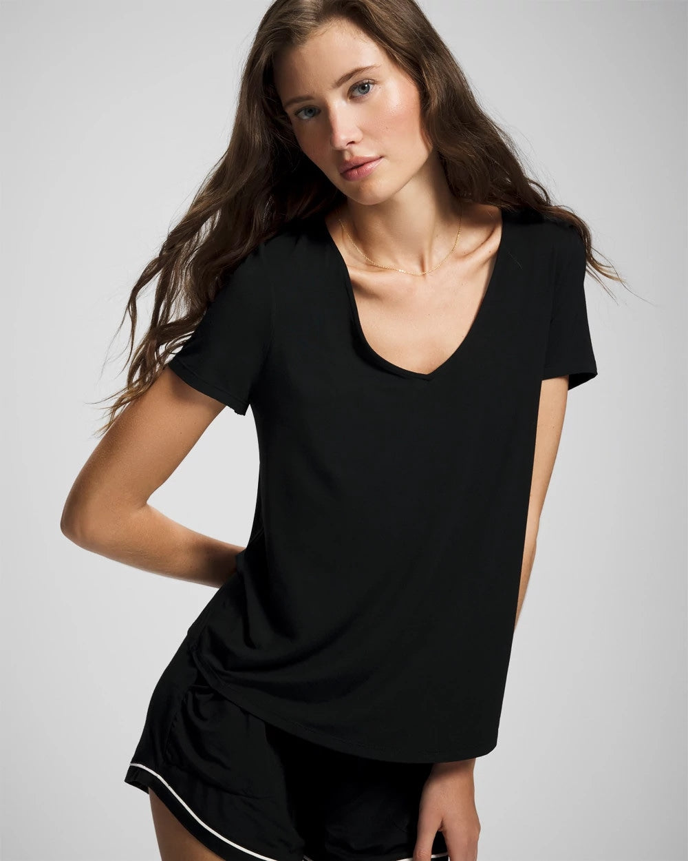 Short Sleeve Pajama Tee - BLACK | Soma Women