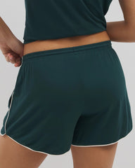 Solid Piped Pajama Shorts - DARK SEA | Soma Women