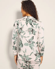 Long-Sleeve Printed Notch Collar Pajama Top - BLOOM BREEZE G SEPIA ROSE | Soma Women