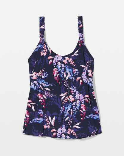 Mini Ruffle Pajama Cami - BLOOM BRIGHTLY NAVY | Soma Women
