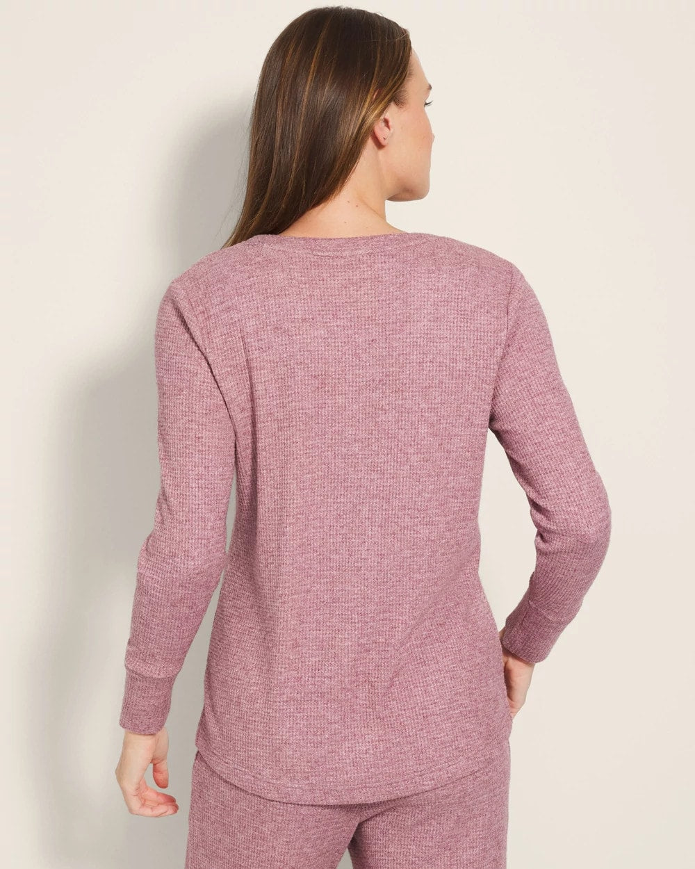 Long-Sleeve Pajama Henley - HEATHER PINOT | Soma Women