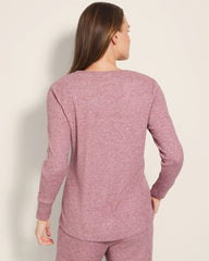 Long-Sleeve Pajama Henley - HEATHER PINOT | Soma Women