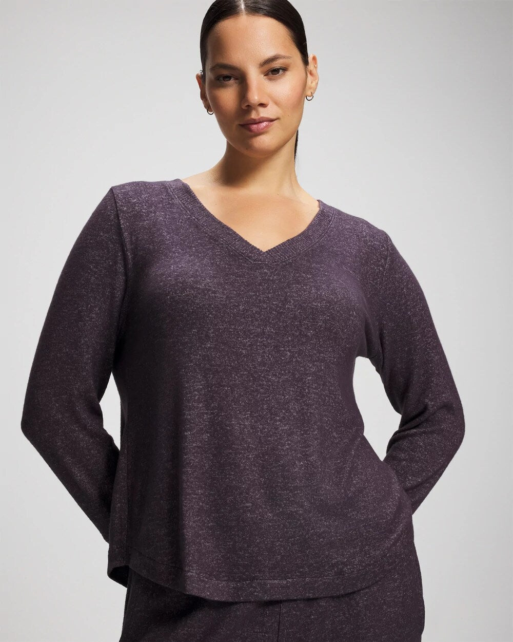 Long Sleeve Pajama Tee - GRAY INK/PEARLED IVORY | Soma Women