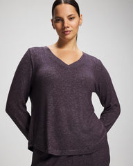 Long Sleeve Pajama Tee - GRAY INK/PEARLED IVORY | Soma Women