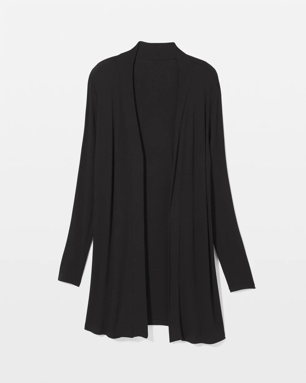 Lightweight Rib Knit Long Sleeve Wrap - BLACK | Soma Women