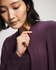 Lightweight Rib Knit Long Sleeve Wrap - PLUM PERFECT | Soma Women