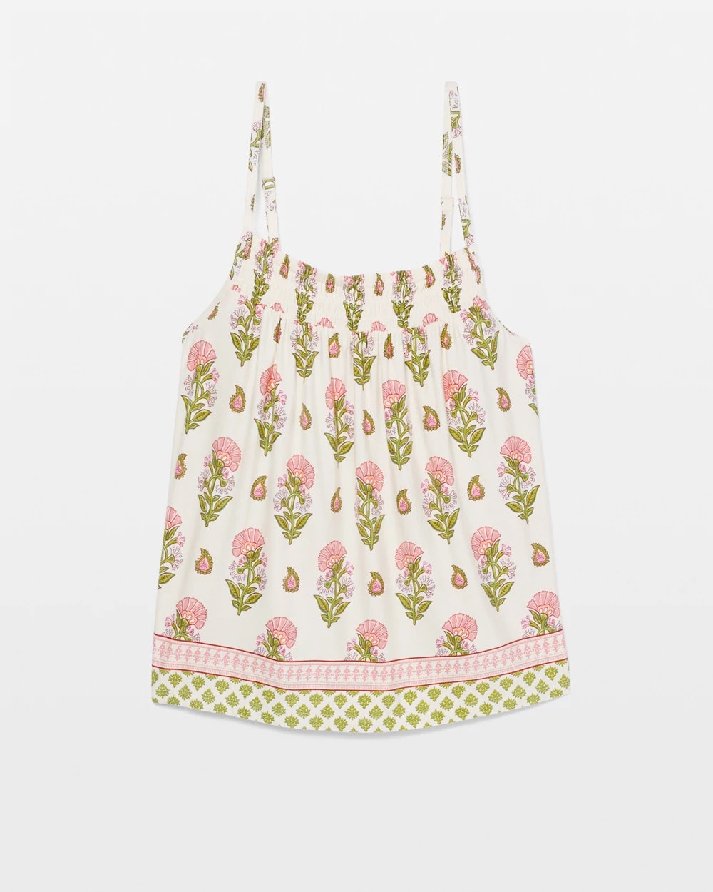 Smocked Pajama Cami - PAISLEY FLORAL BORDER WS | Soma Women