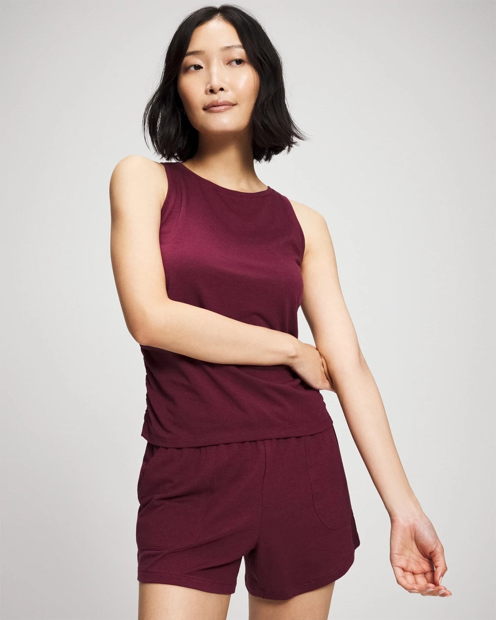 Ruched Pajama Tank - VELVET PLUM | Soma Women