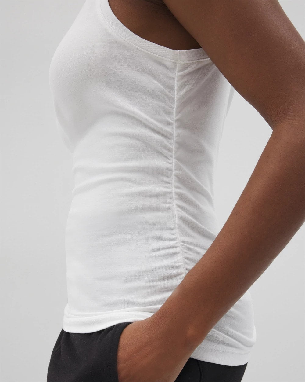 Ruched Pajama Tank - OPTIC WHITE | Soma Women