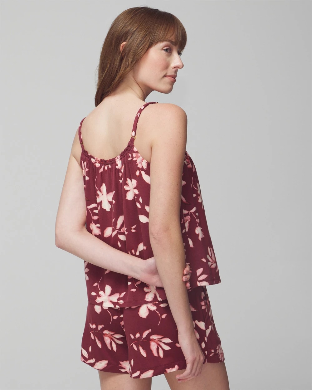 Shirred Neck Pajama Cami - BUDDING ROMANCE VERMILL | Soma Women