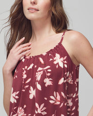 Shirred Neck Pajama Cami - BUDDING ROMANCE VERMILL | Soma Women