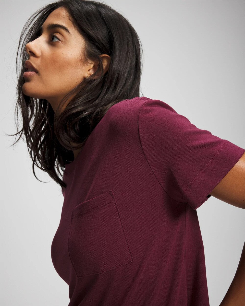 Short-Sleeve Pocket Pajama Tee - VELVET PLUM | Soma Women