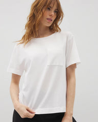 Short-Sleeve Pocket Pajama Tee - OPTIC WHITE | Soma Women