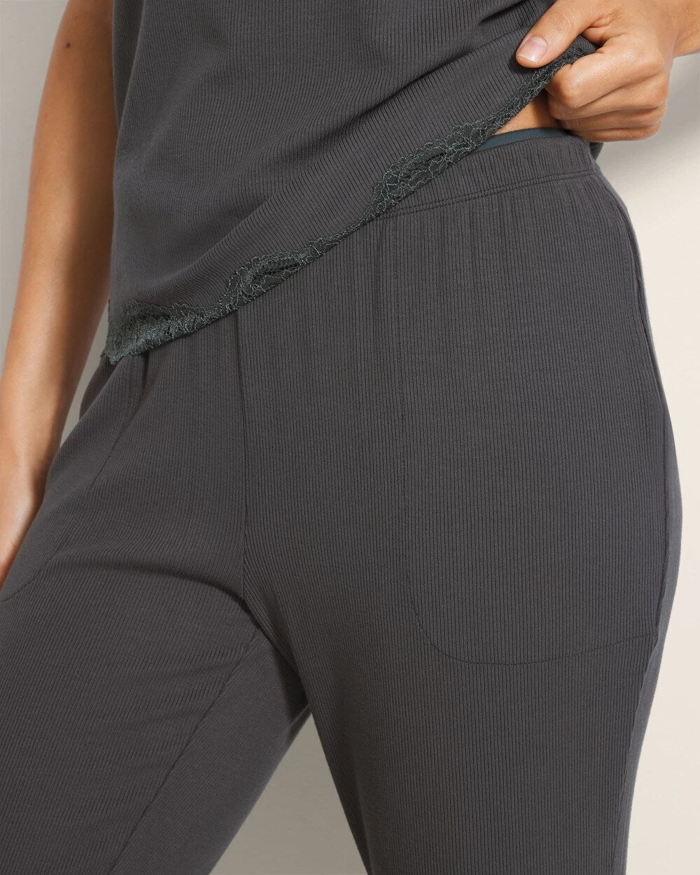 Rib Ankle Pajama Pants - DARK EVERGLADE | Soma Women