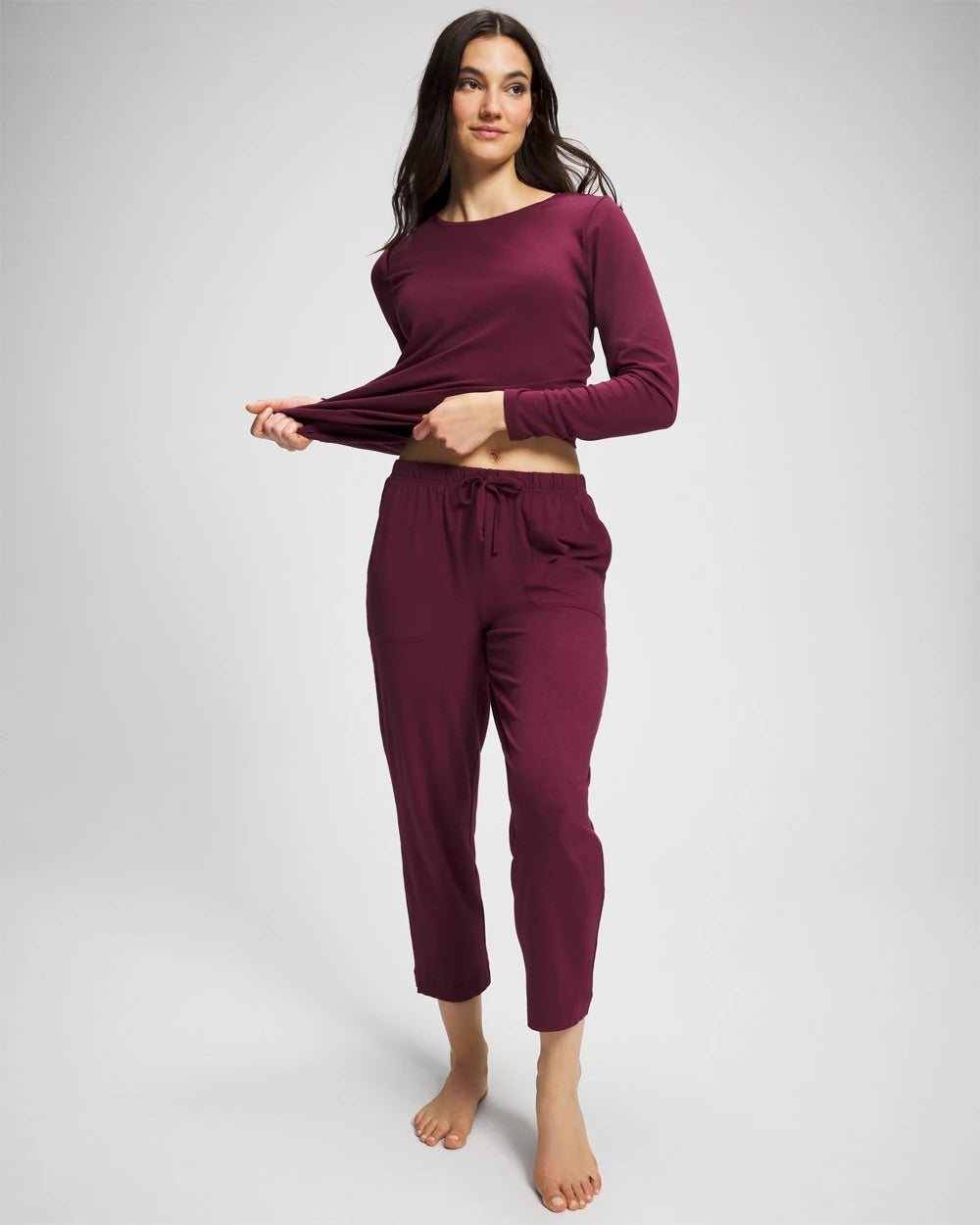 Crop Pajama Pants - VELVET PLUM | Soma Women