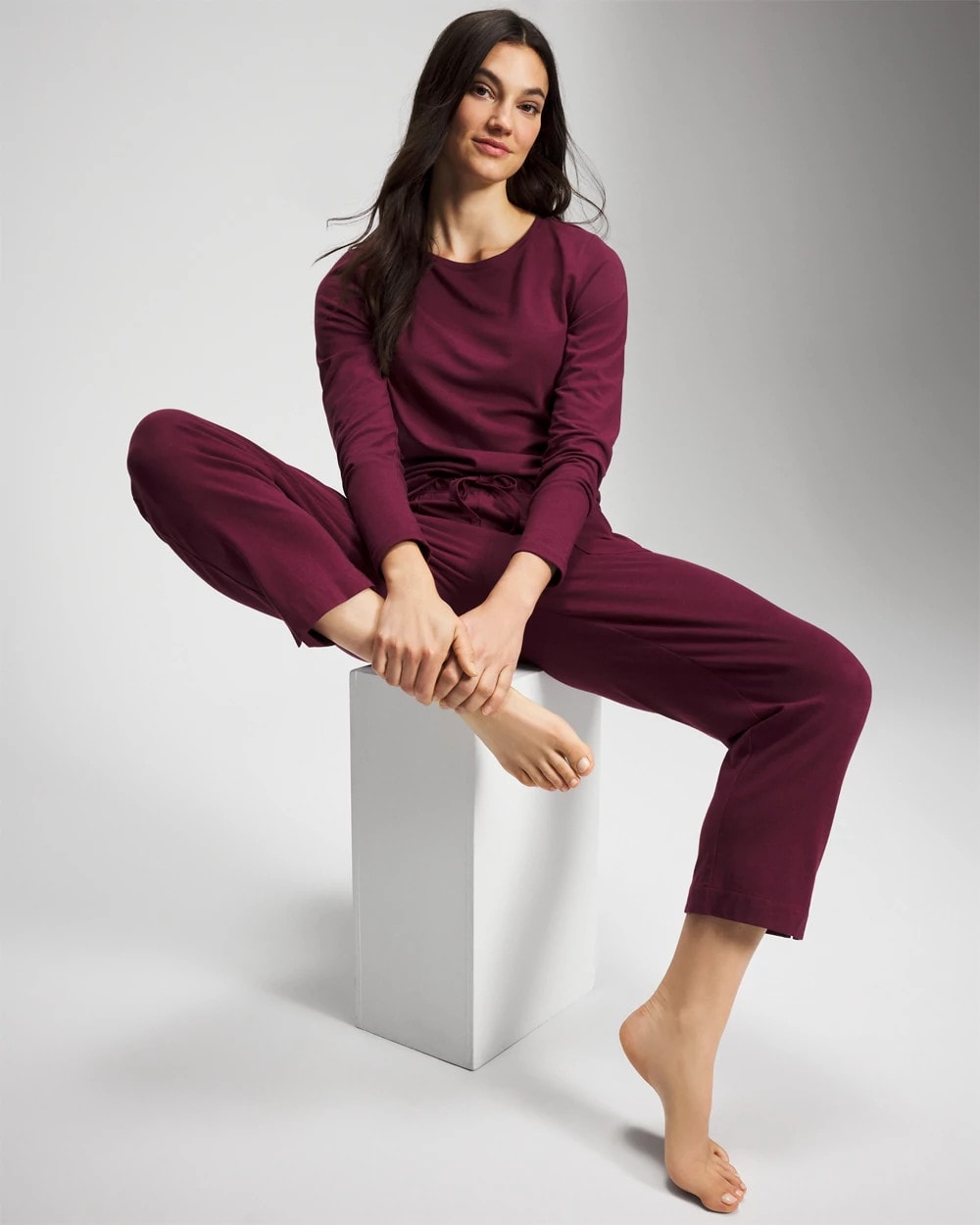 Crop Pajama Pants - VELVET PLUM | Soma Women