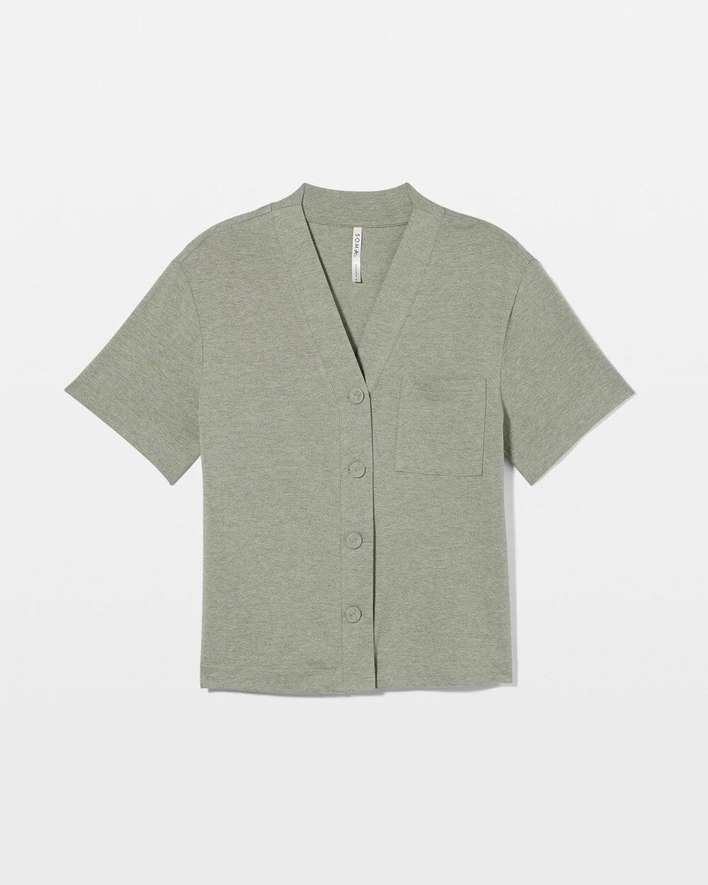 Button-Front Pajama Tee - HEATHER HIGHLANDS | Soma Women