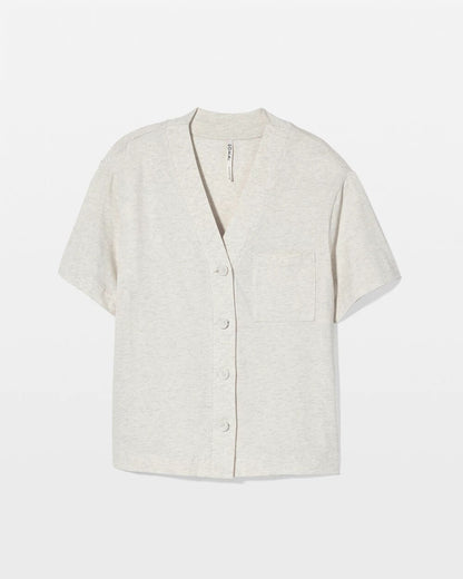 Button-Front Pajama Tee - HEATHER CRYSTAL | Soma Women
