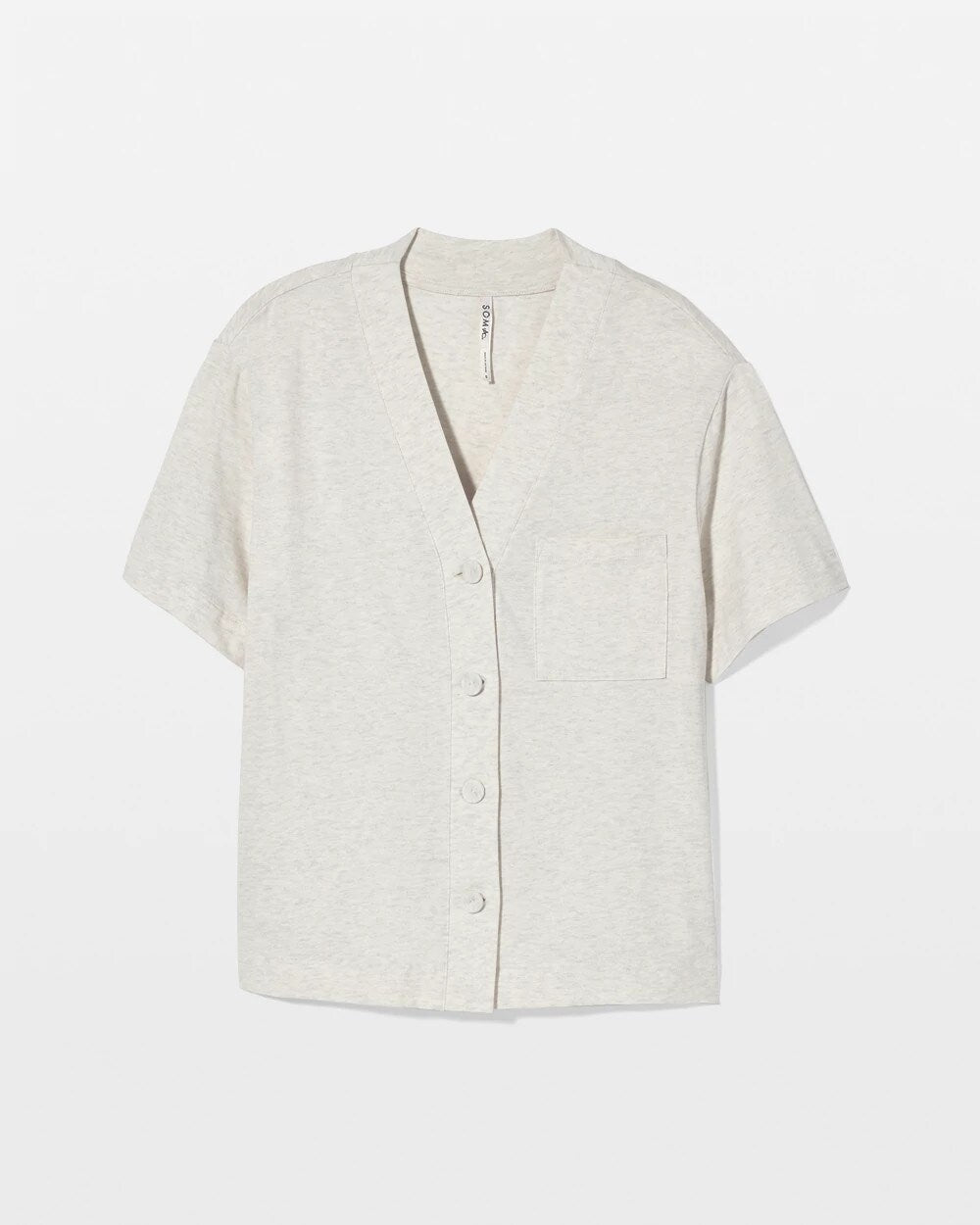 Button-Front Pajama Tee - HEATHER CRYSTAL | Soma Women
