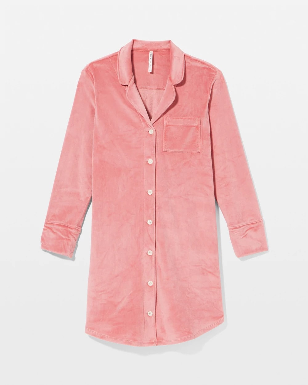 Long-Sleeve Notch Collar Sleepshirt - ANTIQUE PINK | Soma Women