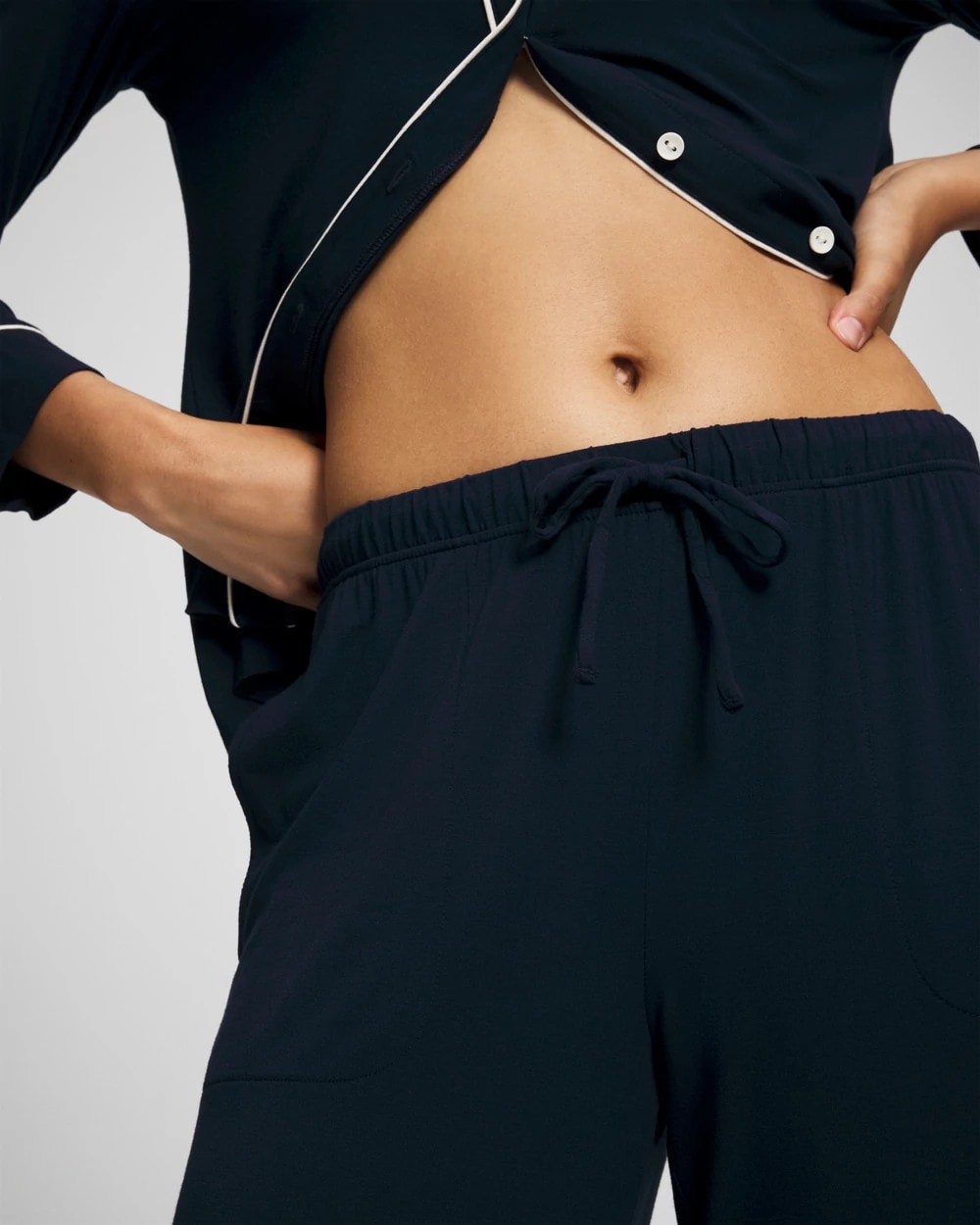 Solid Piped Pajama Pants - NIGHTFALL NAVY | Soma Women
