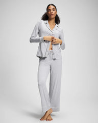 Solid Piped Pajama Pants - HEATHER OPAL GRAY | Soma Women