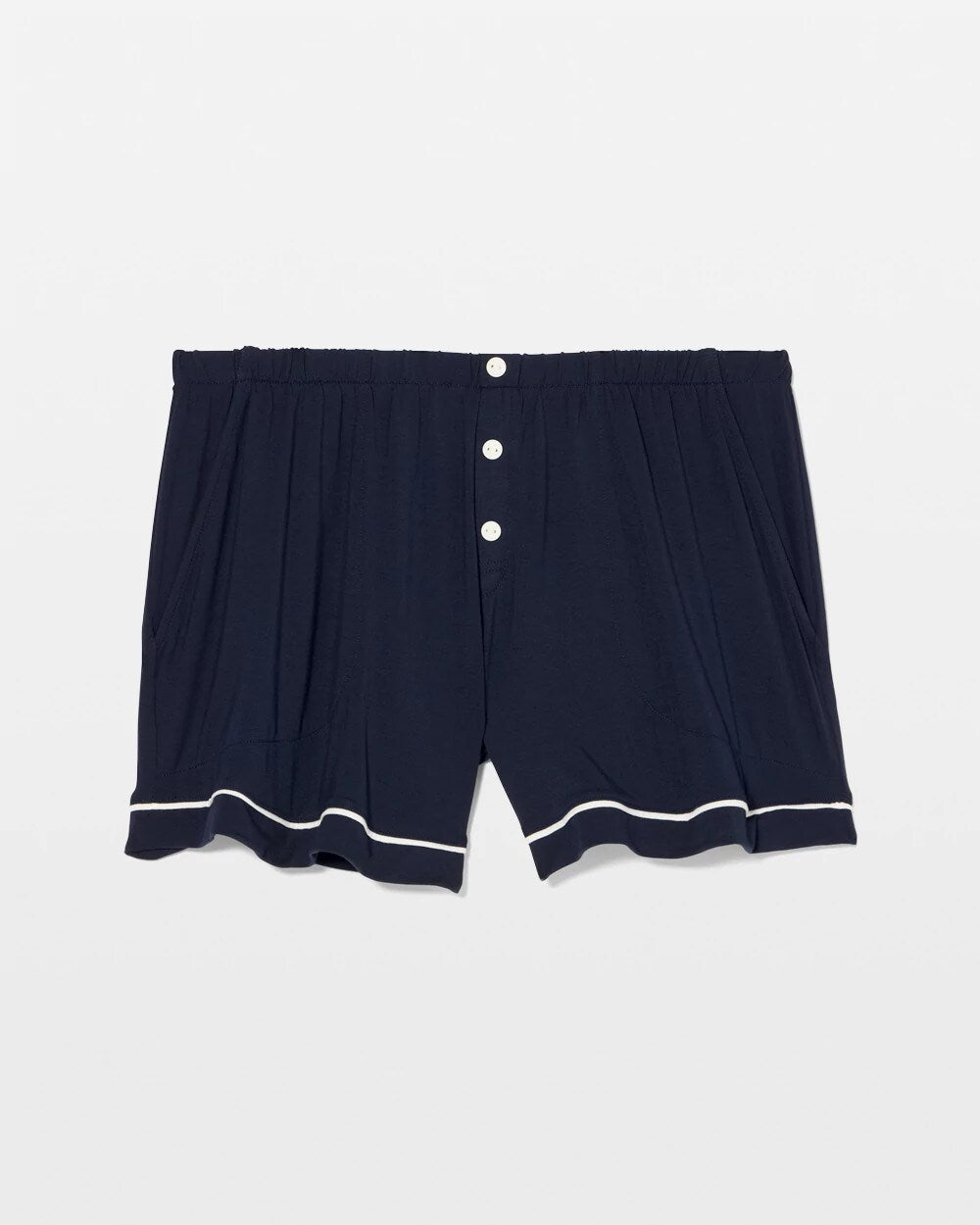 Solid Piped Pajama Shorts - NIGHTFALL NAVY | Soma Women