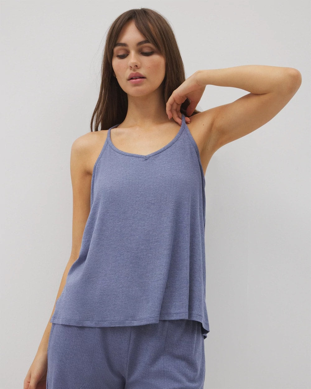 Lightweight Rib Knit Pajama Cami - HEATHER DUSK | Soma Women