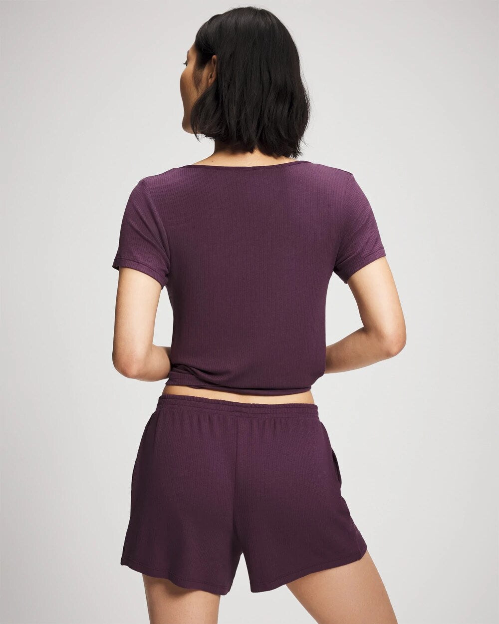 Lightweight Rib Knit Pajama Shorts - PLUM PERFECT | Soma Women